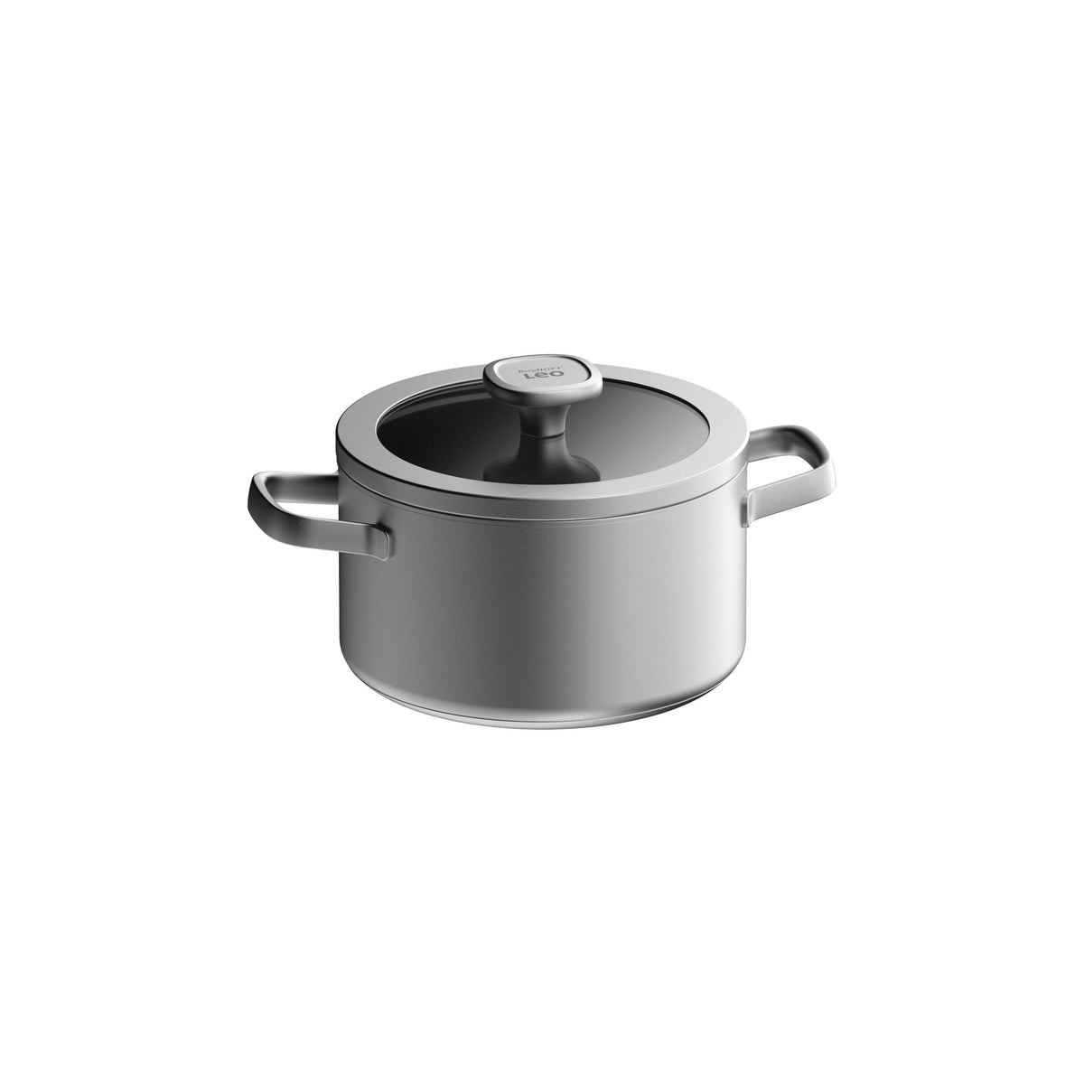 Graphite låg gryta i rostfritt stål med lock 20 cm