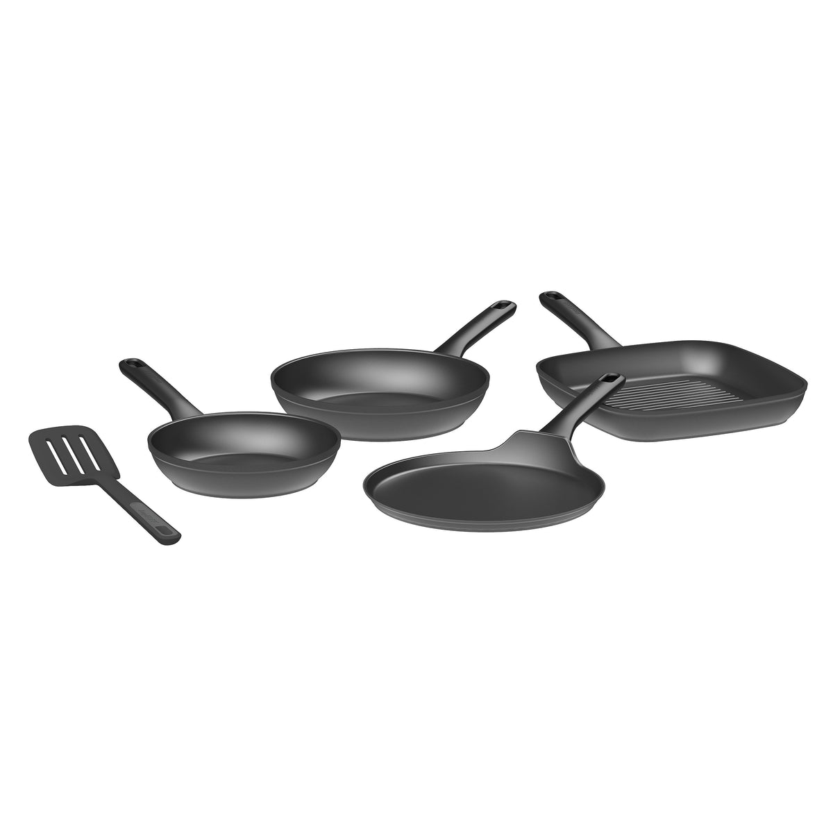 Helix 4-delat set med non-stick-stekpannor och stekspade
