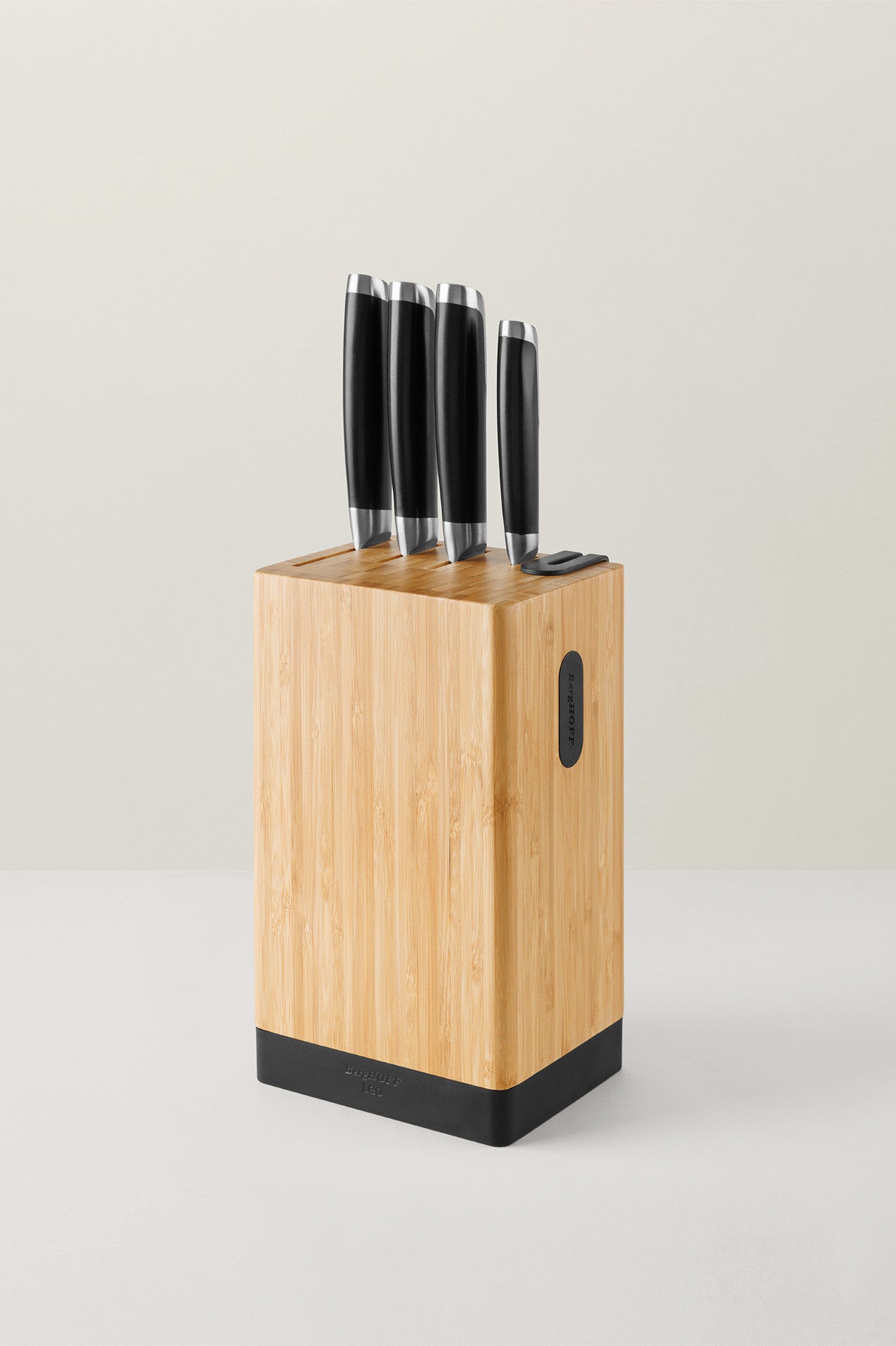 BergHOFF 5-Piece Knife Block - Graphite Series with Asian-Inspired Knives, Sharpener and Magnetic Side