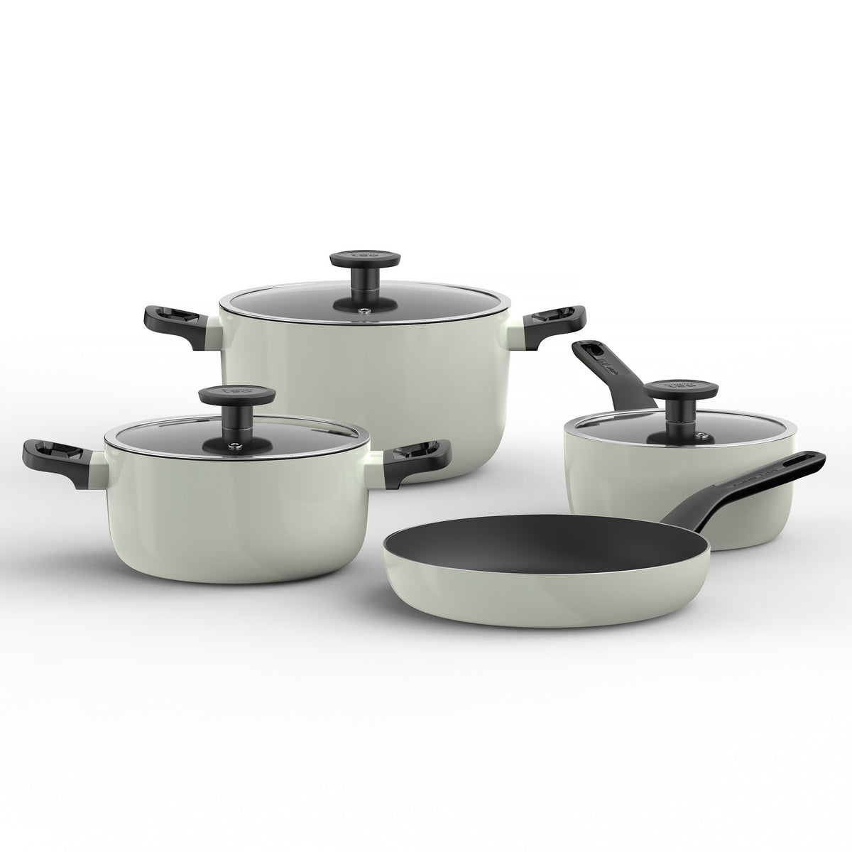 Glints 7-delat kastrullset med non-stick, Sage