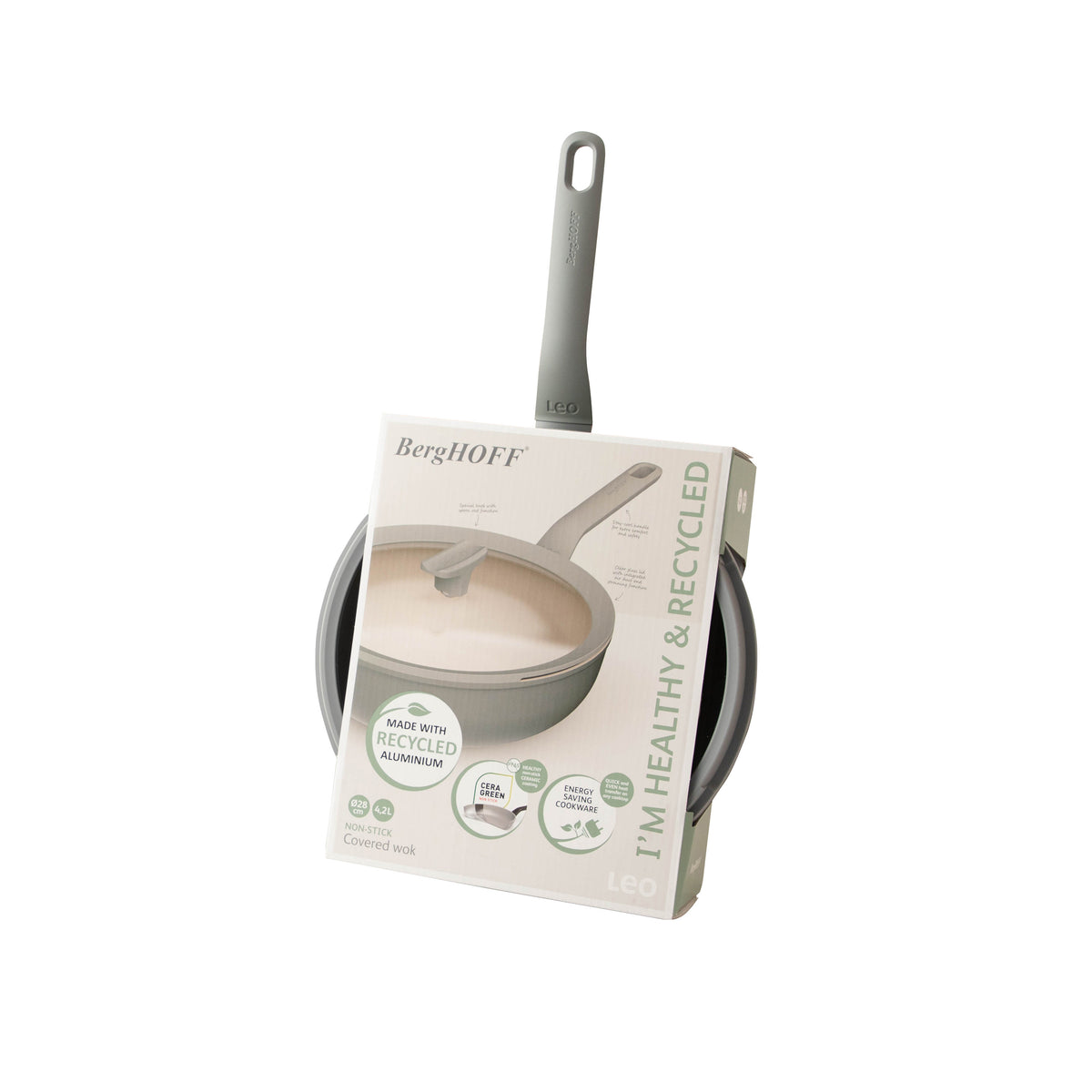 Balance non-stick-wok med lock 28 cm, Moonmist – 4