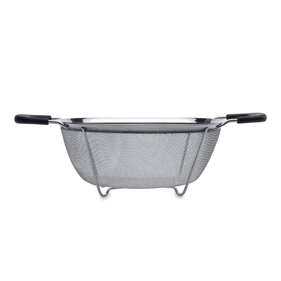BergHOFF 19cm Round Mesh Colander – Stainless Steel with Fine Mesh, Cross-Welded Feet &amp; TPR Handles