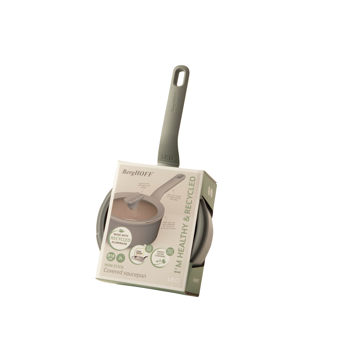 Balance non-stick-kastrull med skaft och lock 18 cm, Moonmist – 3