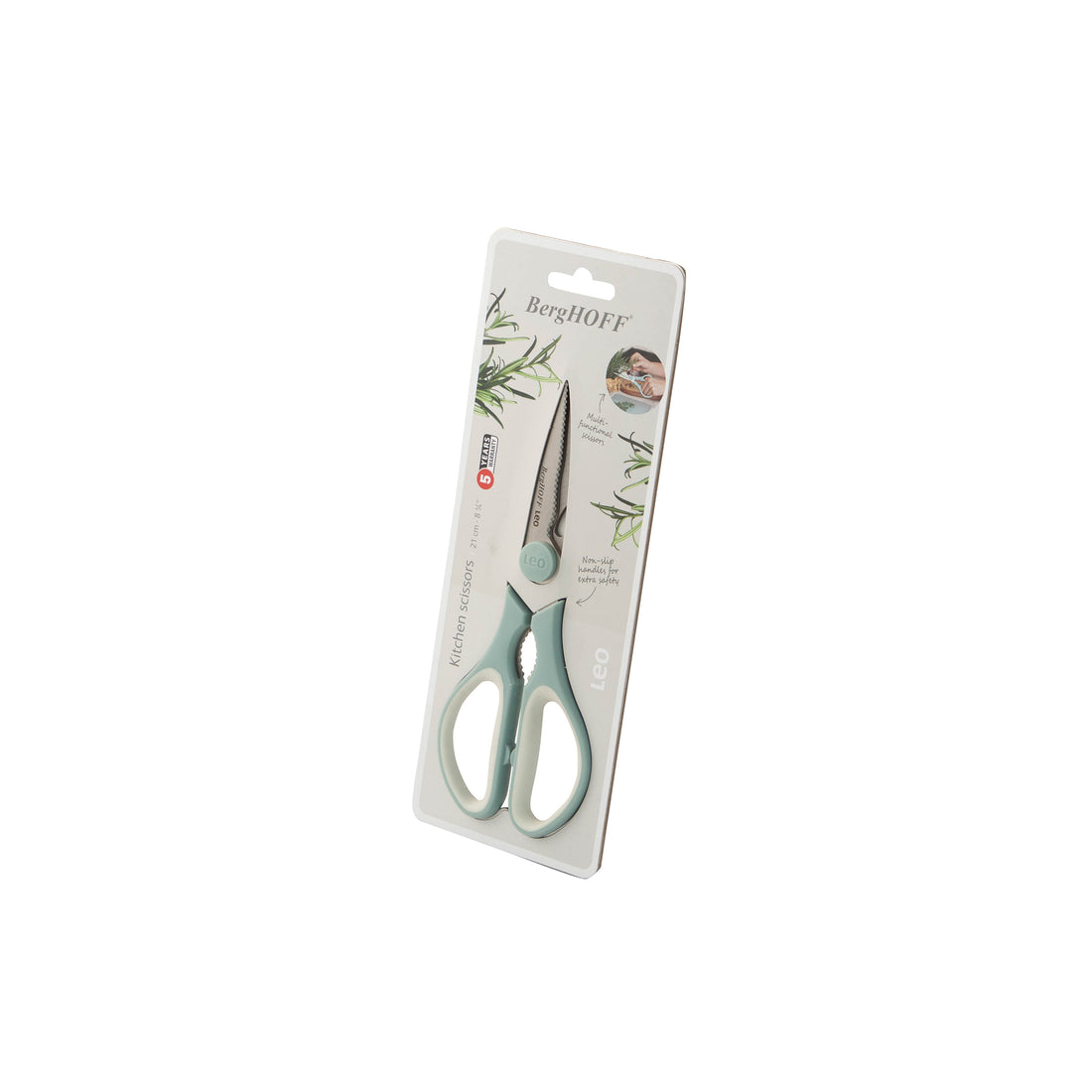 BergHOFF Kitchen Scissors - Glints Spirit and Slate with Magnetic Knife Block Storage and Non-Slip Grip