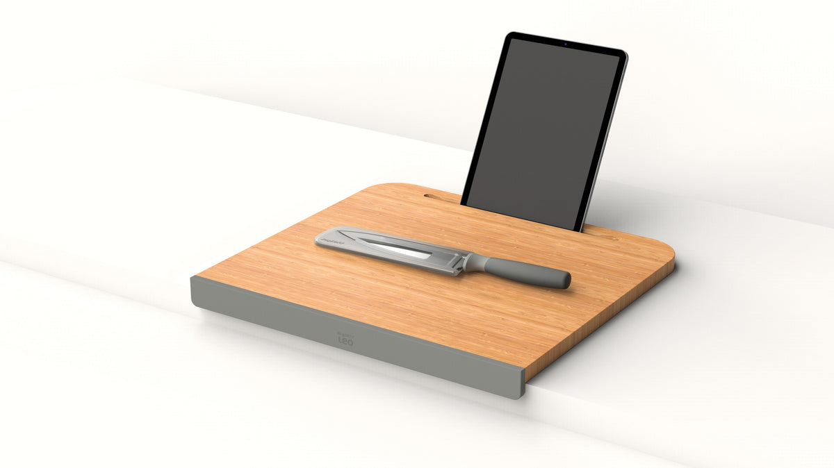 Balance skärbräda i bambu med surfplattestöd 45 × 41 cm – 5