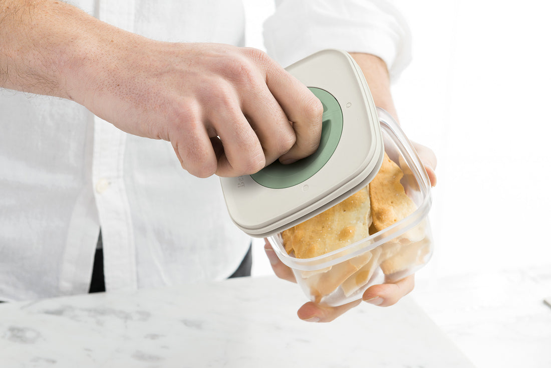 BergHOFF 5-Piece Smart Seal Food Container Set - 2x 0.4L, 2x 1L, 1x 1.6L Stackable Boxes