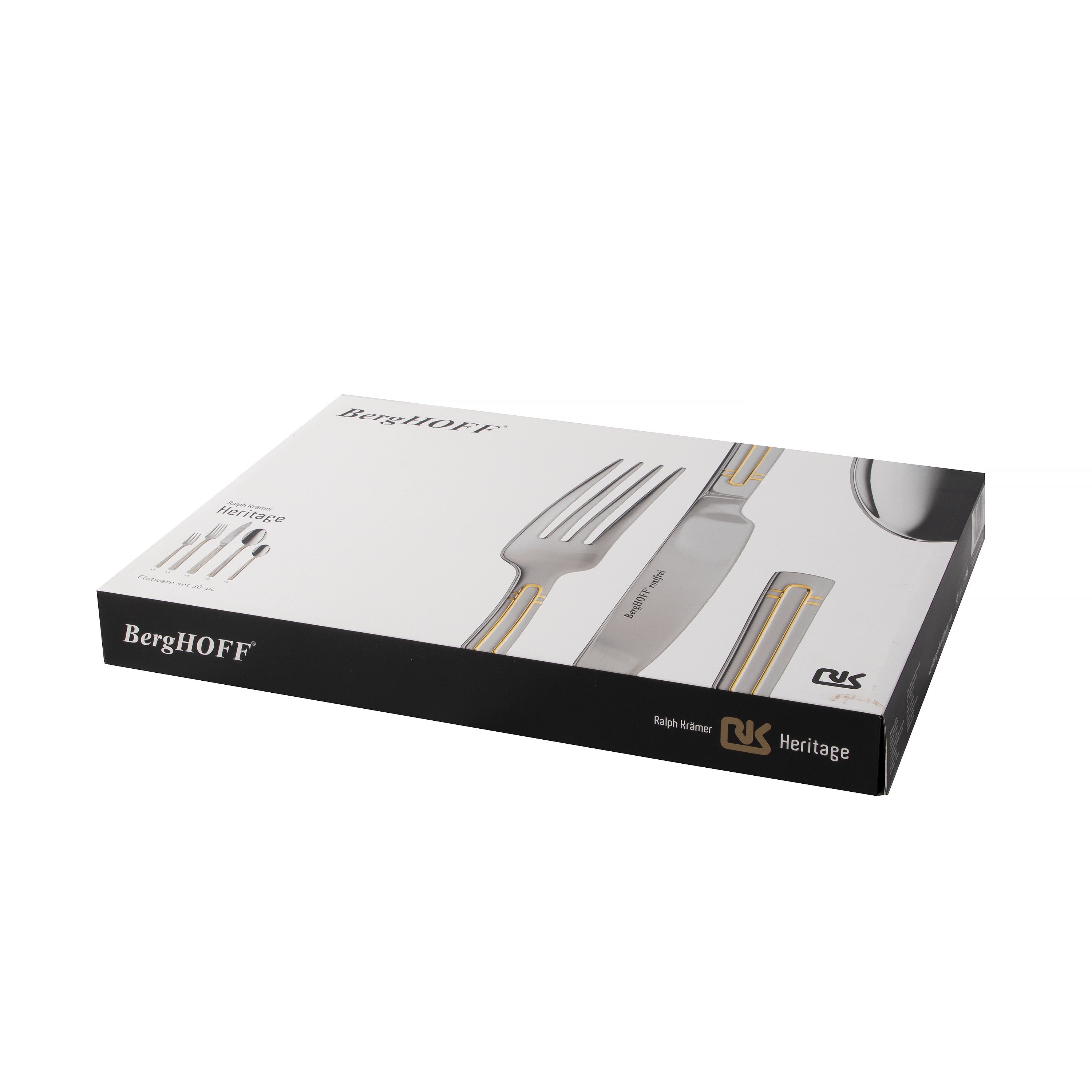 BergHOFF 30-pc Flatware Set - Heritage Series with Gold Lined Handles and Balanced Grip