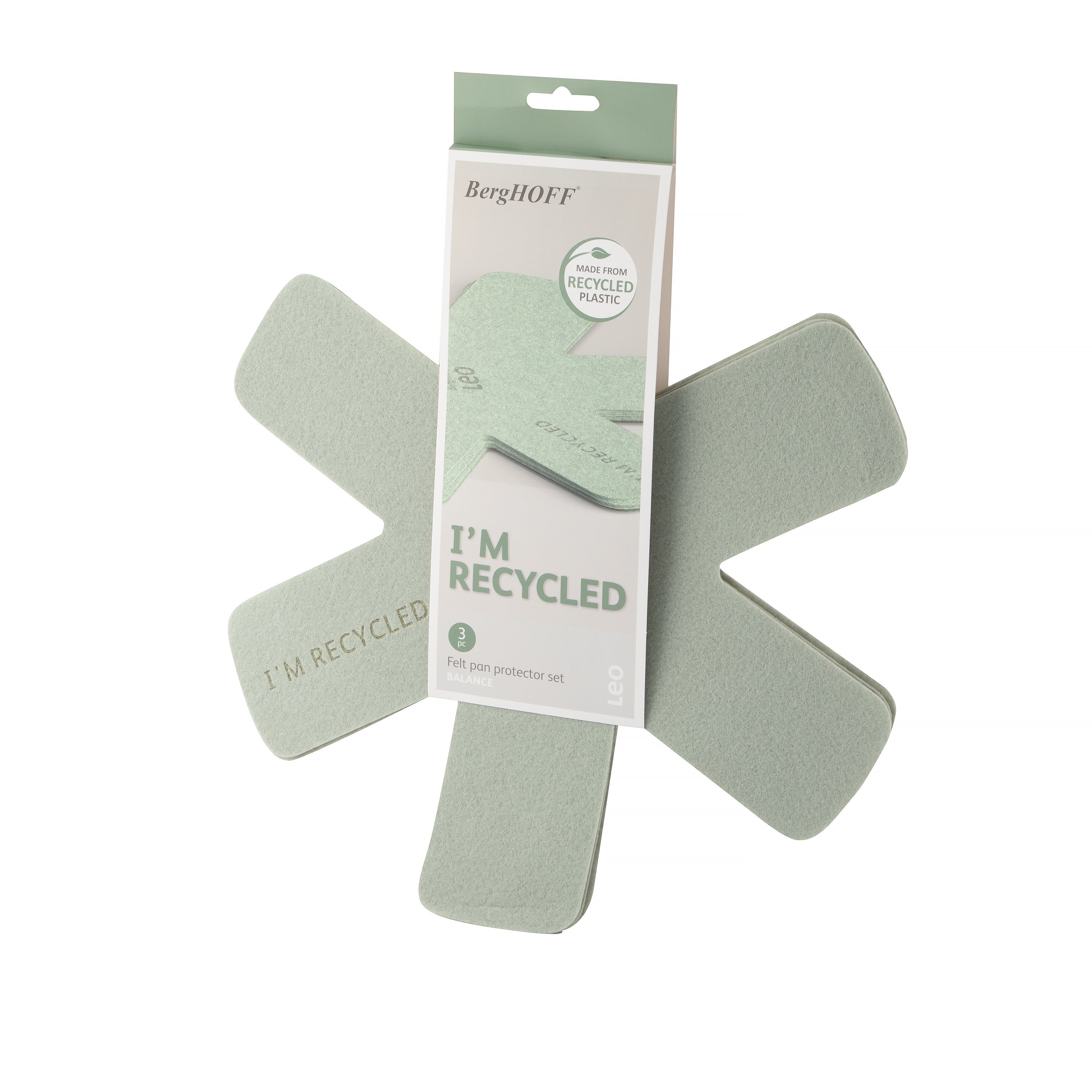 BergHOFF 3-Piece Pan Protector Set - Balance Series 38cm Felt Pads for Non-Stick Pan Stacking