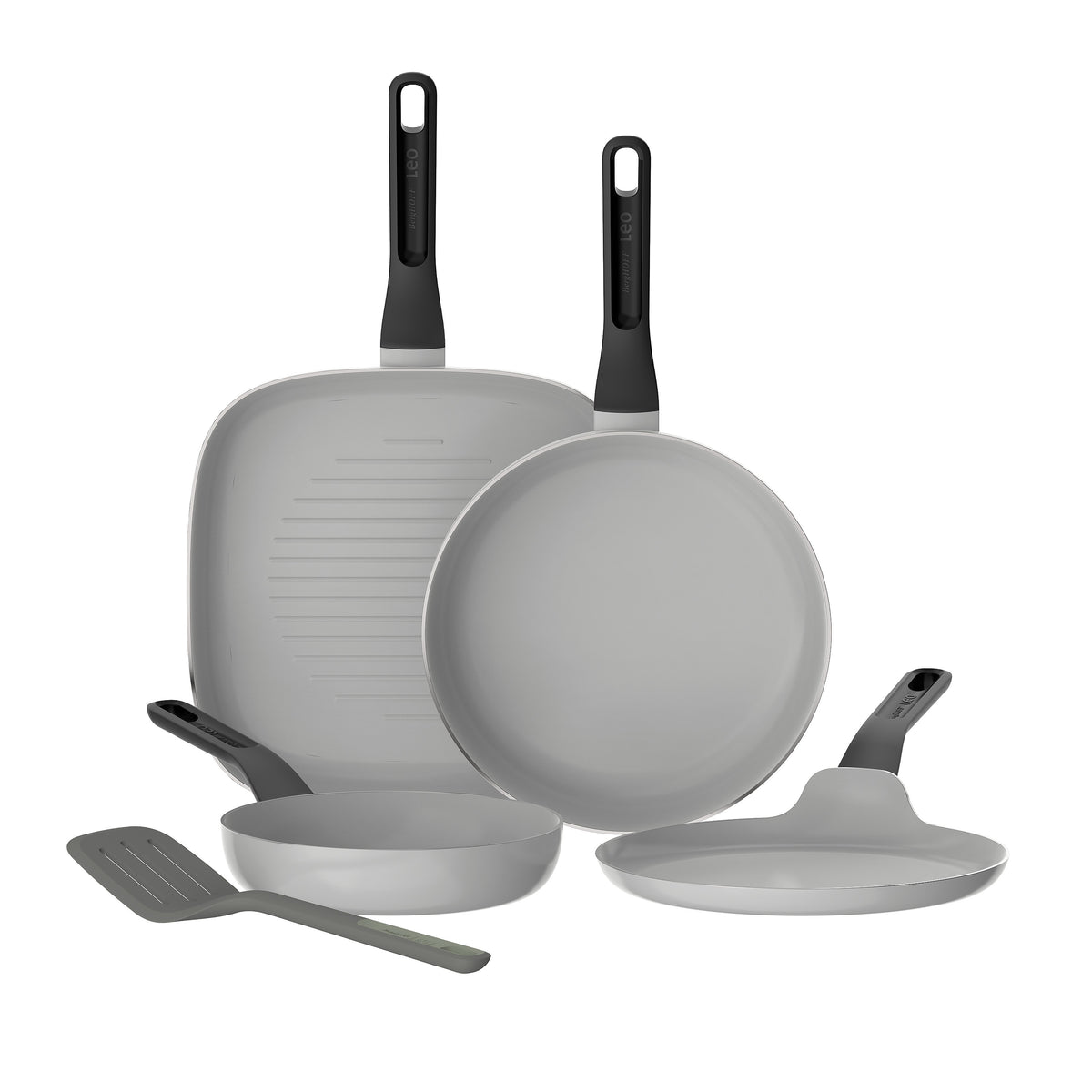 Glints 4-delat set med non-stick-stekpannor och stekspade, Spirit