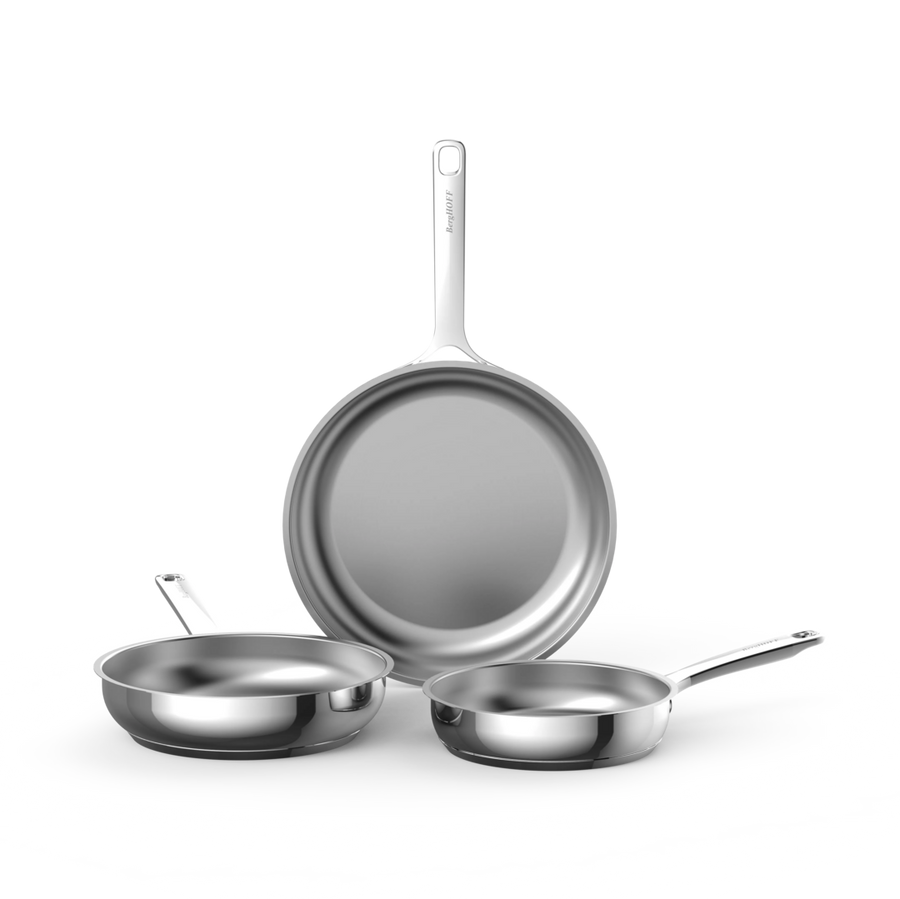 Helix 3-Piece Stainless Steel Frying Pan Set