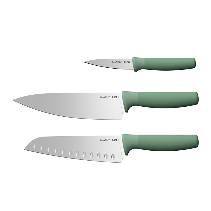BergHOFF 3-Piece Knife Set - Forest Series with Paring, Chef and Santoku Knives for Everyday Use