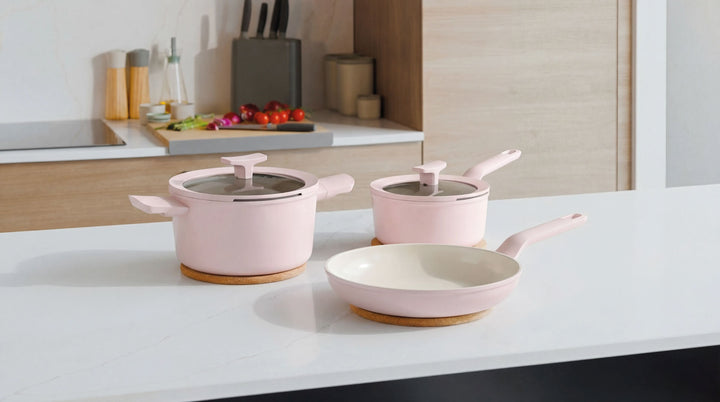 Balance non-stick kokkärlsset i aluminium Rose, 5 delar