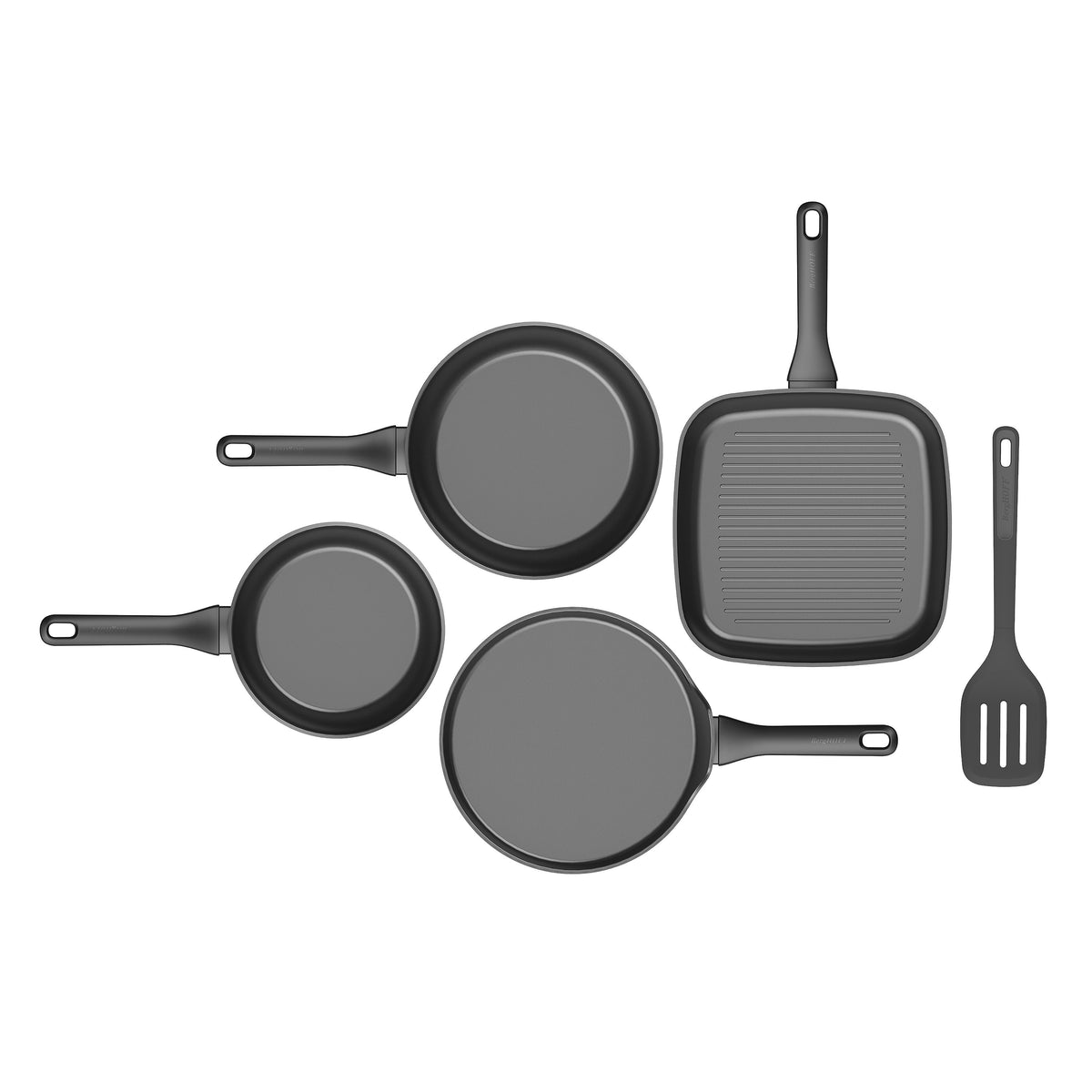 Helix 4-delat set med non-stick-stekpannor och stekspade – 4