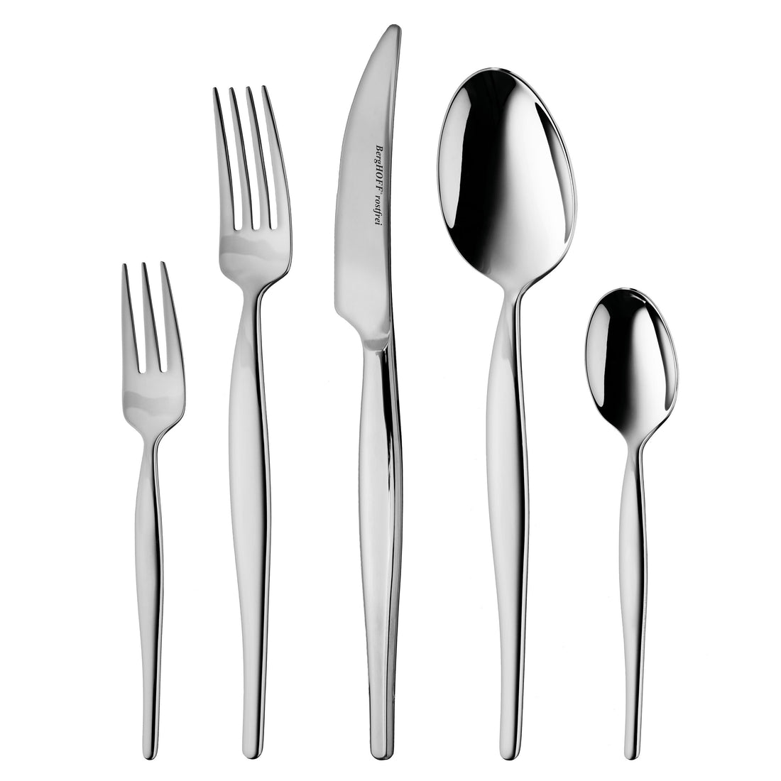 BergHOFF 30-Piece Flatware Set - Finesse Collection with Elegant Curves and Refined Handles