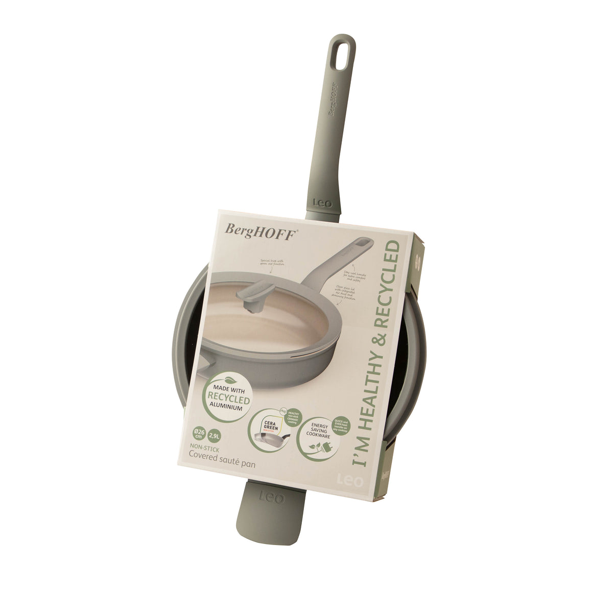 Balance non-stick-traktörpanna med lock 26 cm, Moonmist – 3