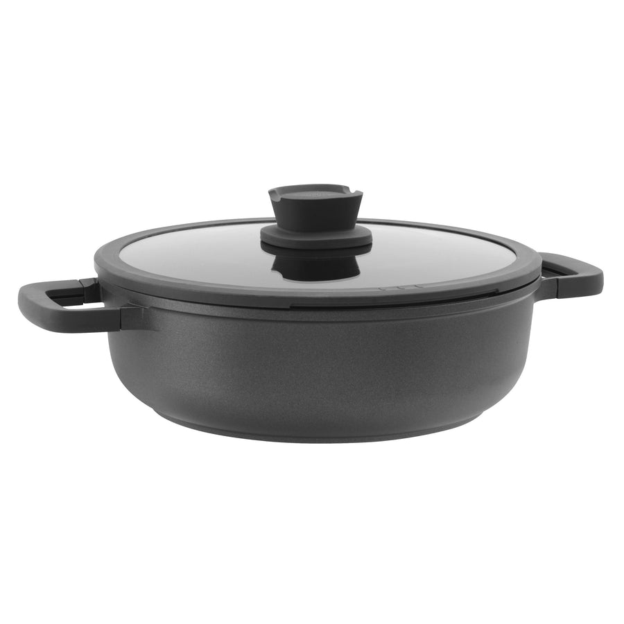 Stone+ non-stick-sauteuse med två handtag och lock 28 cm