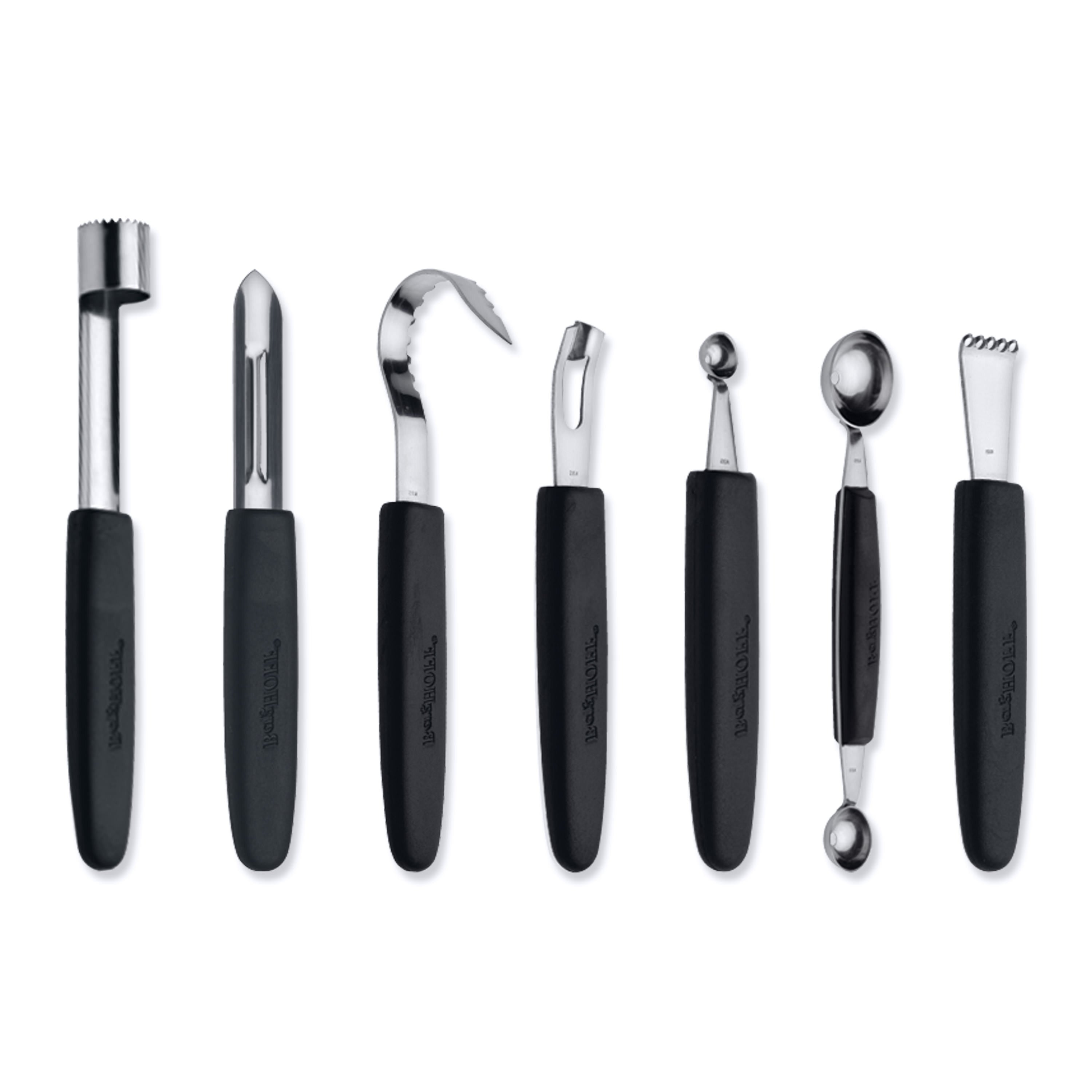 BergHOFF 8-pc Garnishing Set - Stainless Steel Tools in Folding Nylon Bag for Decorative Prep