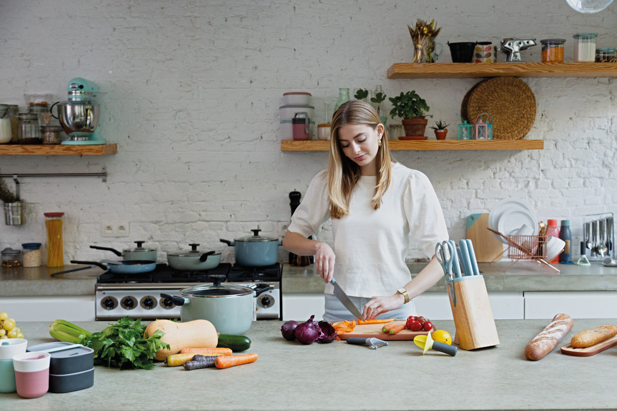 Glints 7-delat knivset med knivblock, Slate – 9