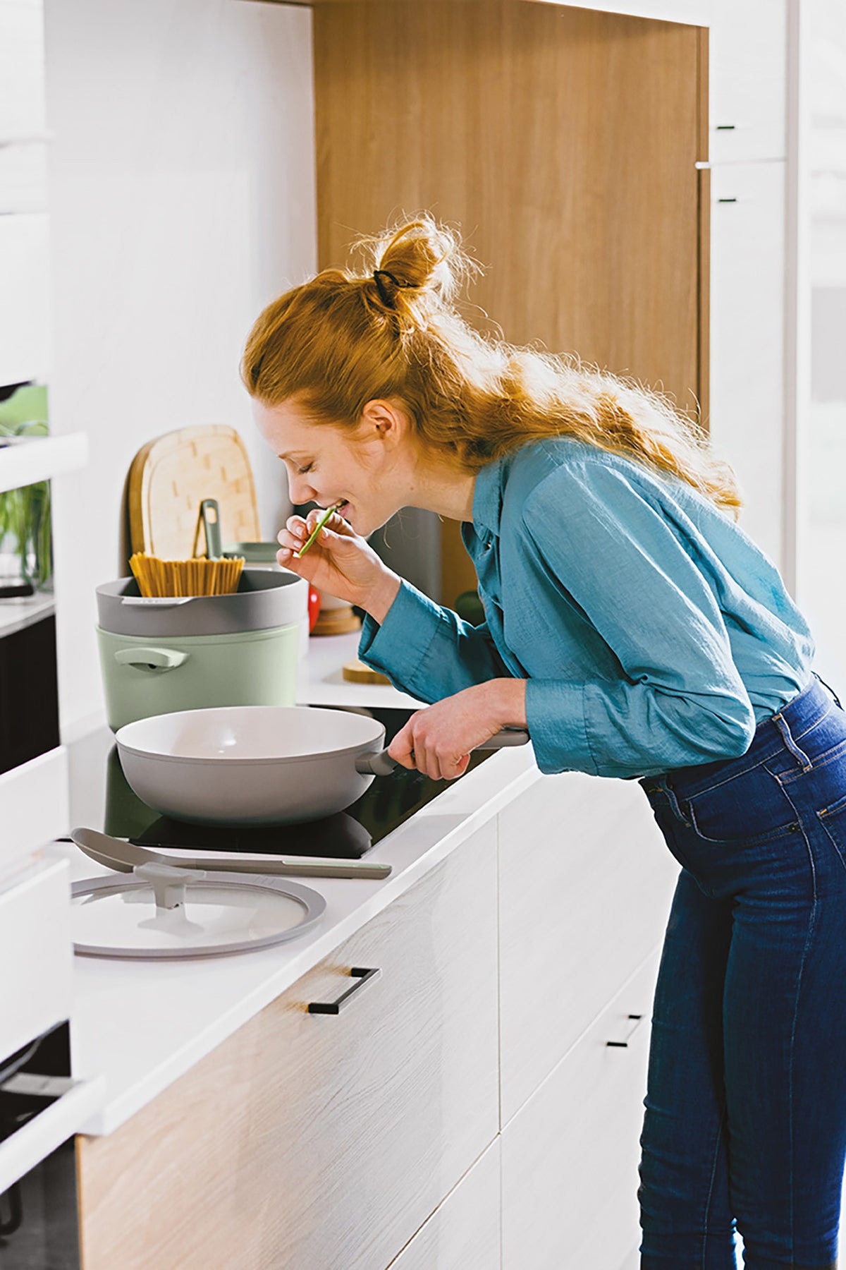 Balance non-stick-wok med lock 28 cm, Moonmist – 3