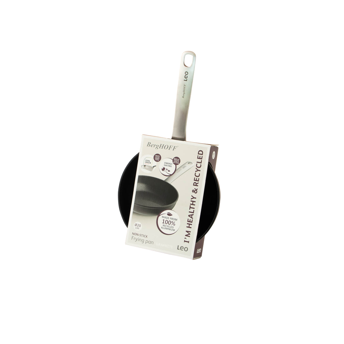 BergHOFF 20cm Frying Pan - Graphite Series with Ceramic Non-Stick & Recycled Aluminium Body