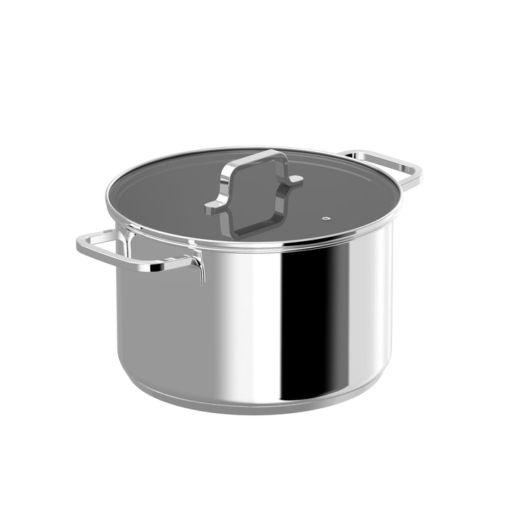 BergHOFF 24cm Covered Stockpot - Helix Series Stainless Steel with Induction Base and Steam Vent Lid