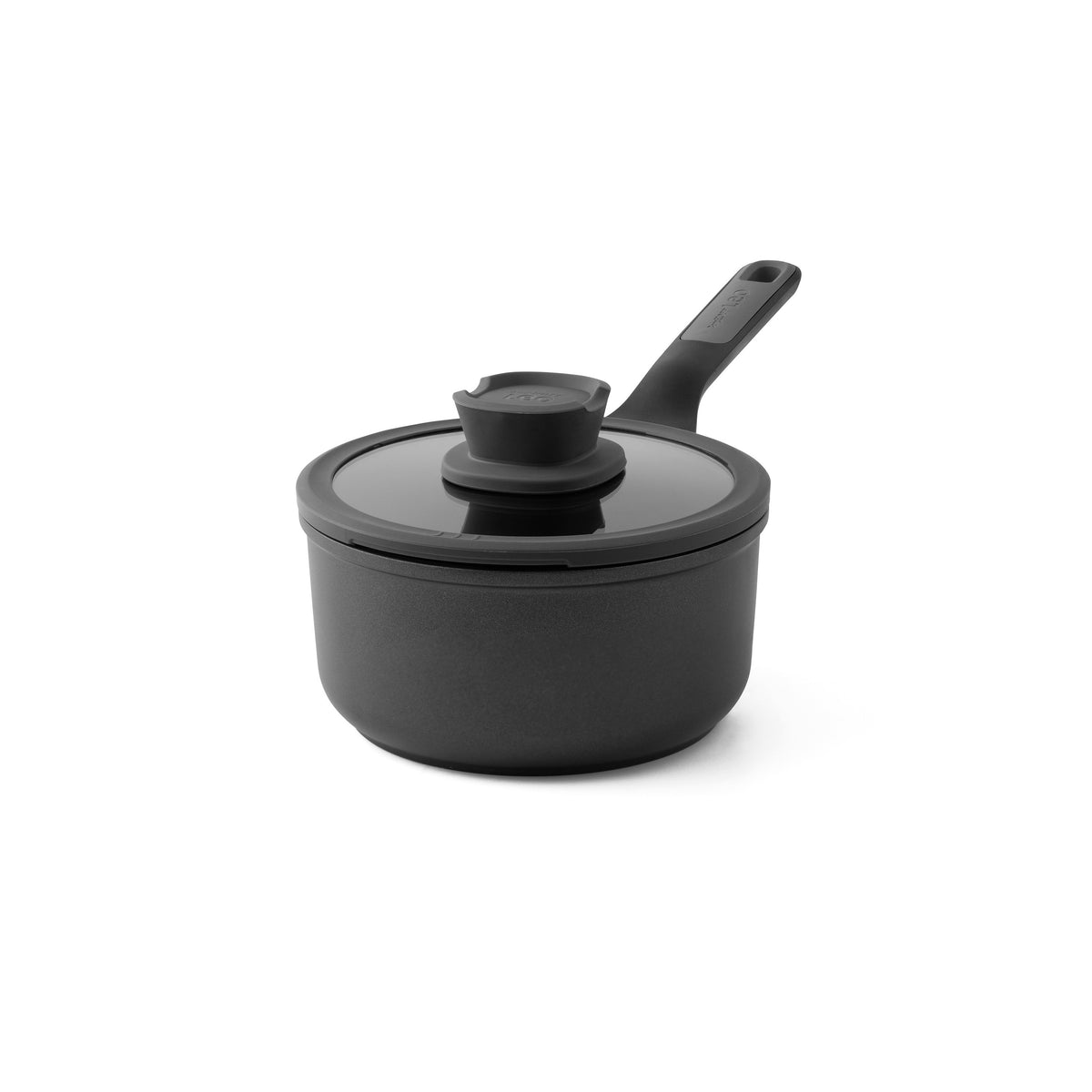 Stone+ non-stick-kastrull med skaft och lock 18 cm