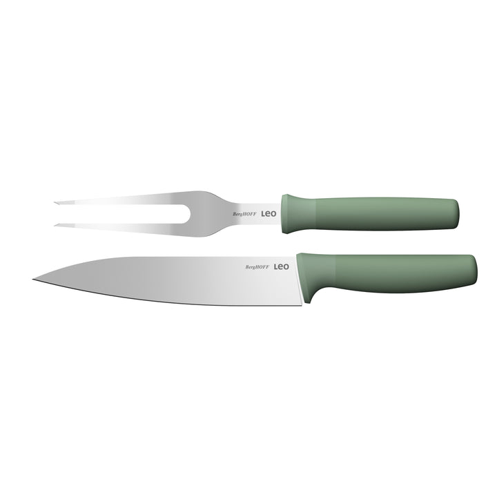 BergHOFF 2-Piece Carving Set – Forest Series Knife &amp; Fork with Secure Grip for Roasts &amp; Poultry