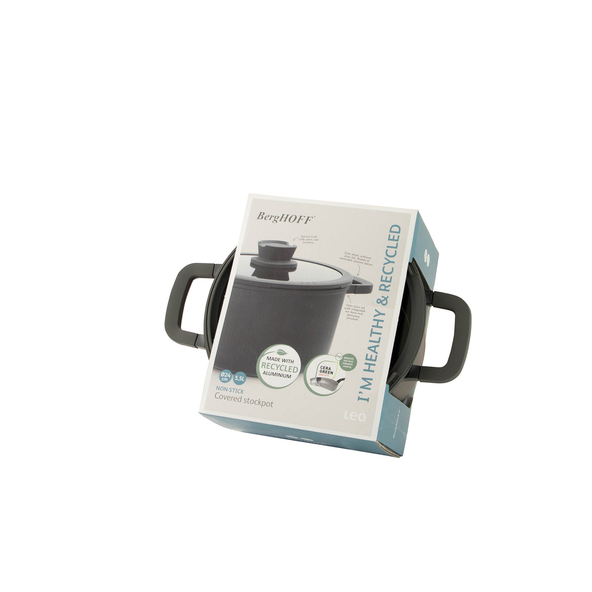 Stone+ stor non-stick-kastrull med lock 24 × 14 cm – 5