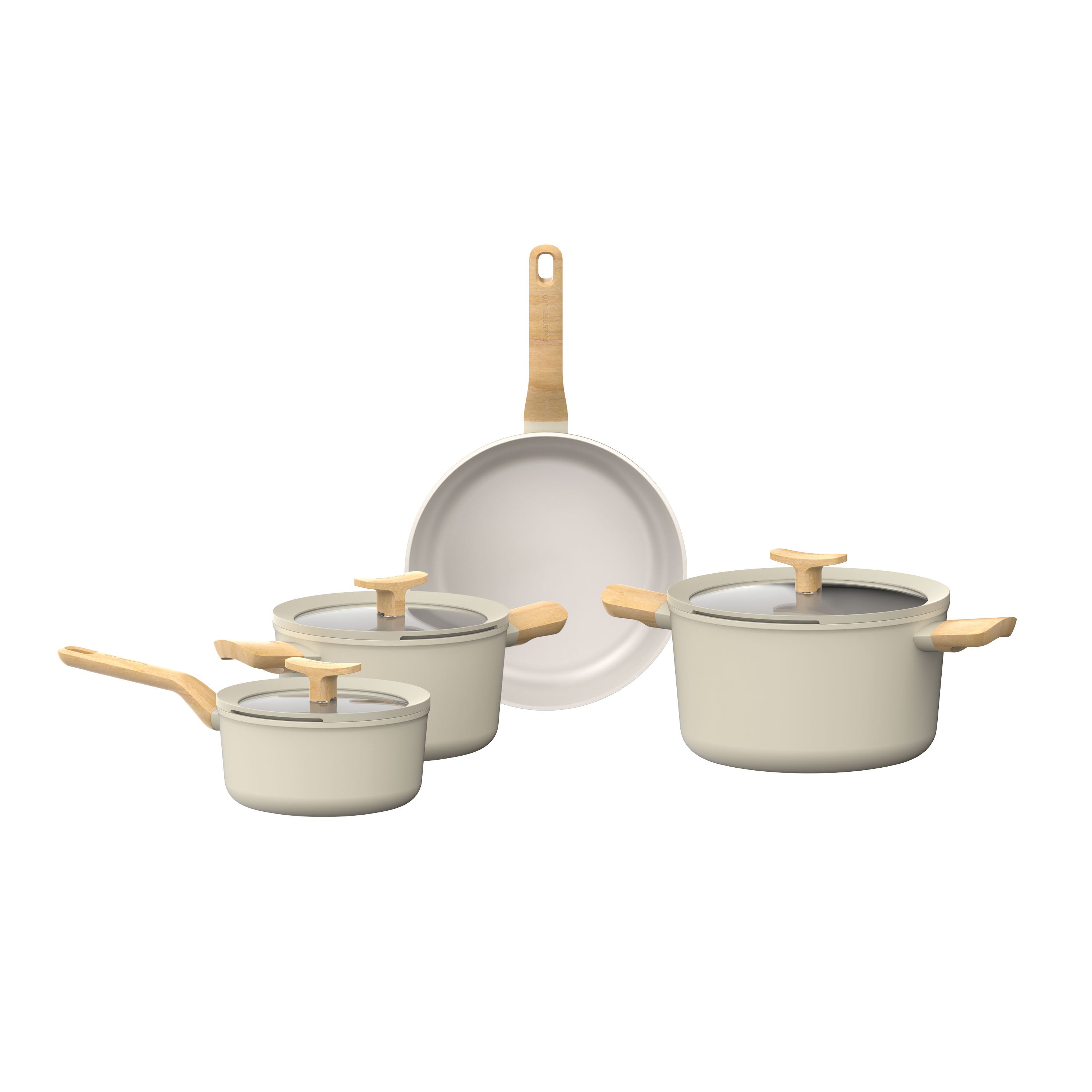 Balance non-stick kokkärlsset i aluminium Cream, 7 delar