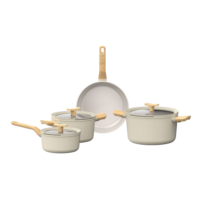 Balance non-stick kokkärlsset i aluminium Cream, 7 delar