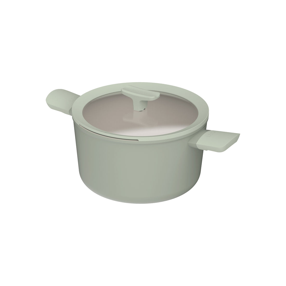 BergHOFF 24cm Tall Stockpot - Balance Sage Non-Stick with Stay-Cool Handles & Integrated Lid Strainer