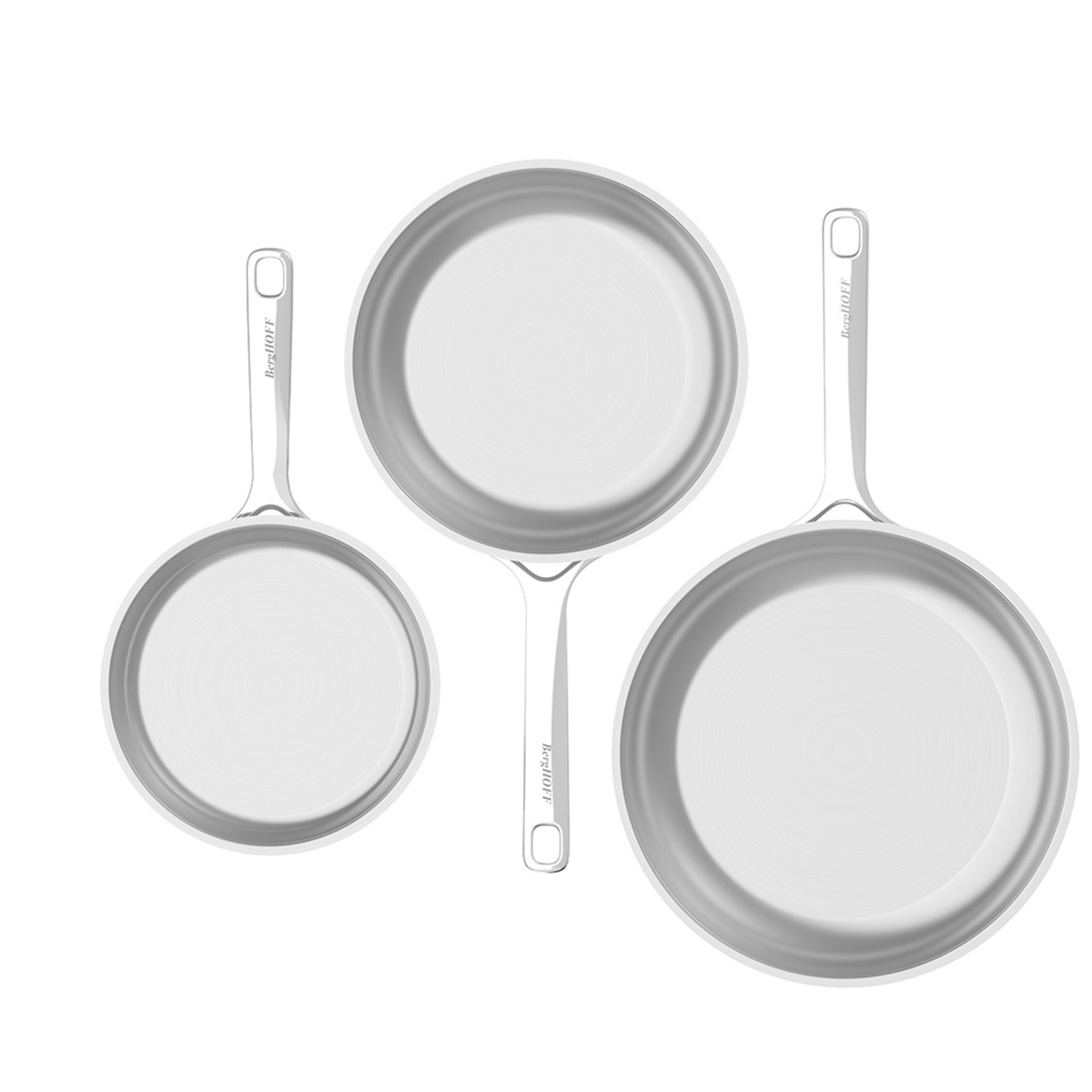 Helix 3-delat set med stekpannor i rostfritt stål – 4
