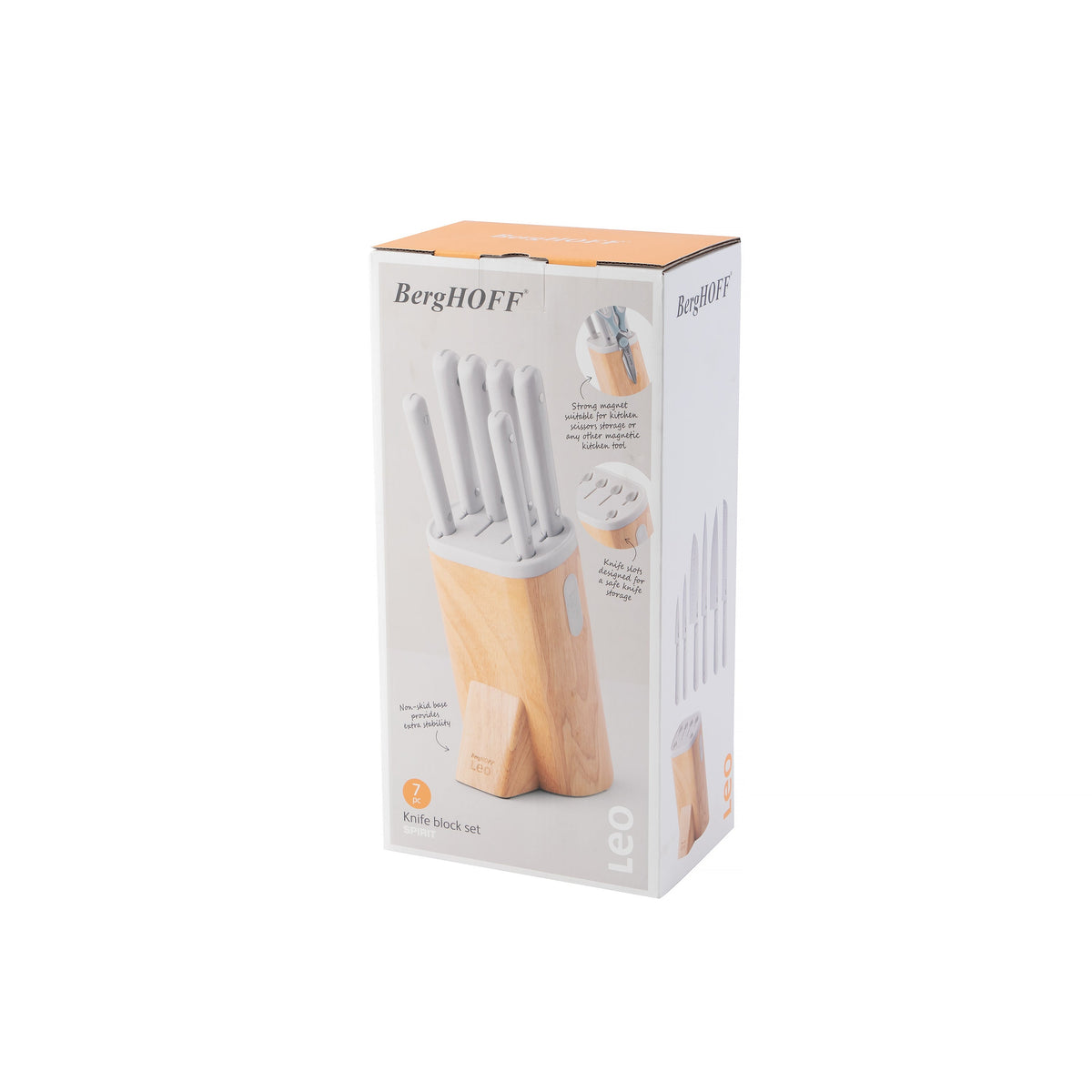 Glints 7-delat knivset med knivblock, Spirit – 15