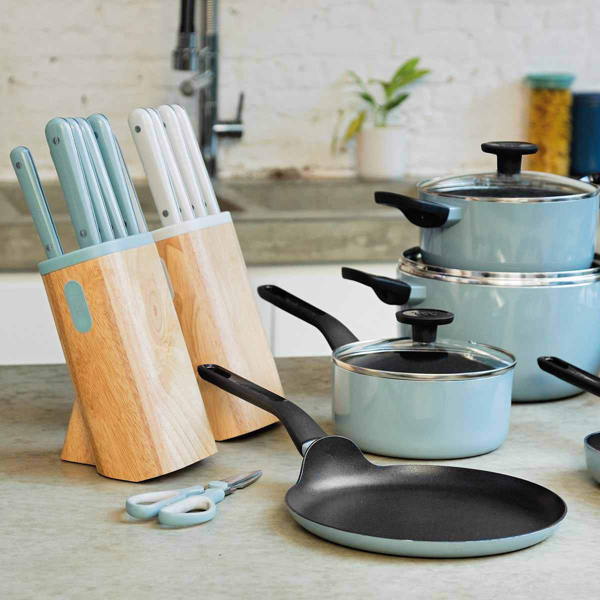 Glints 7-delat knivset med knivblock, Slate – 11