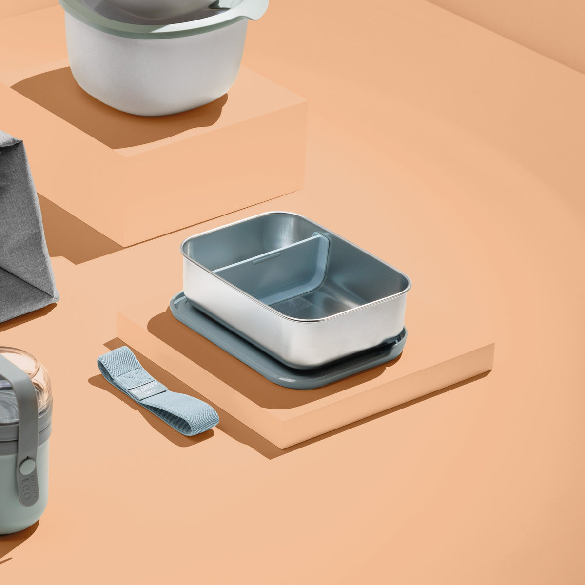 Leo lunchlåda i rostfritt stål, Slate – 4