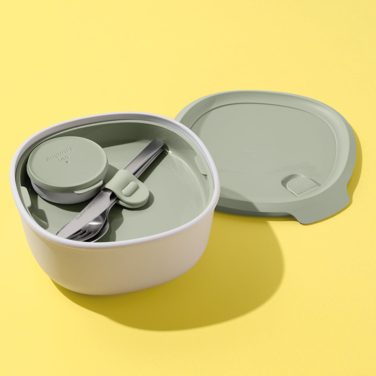 Leo lunchlåda med bestick, Sage – 4